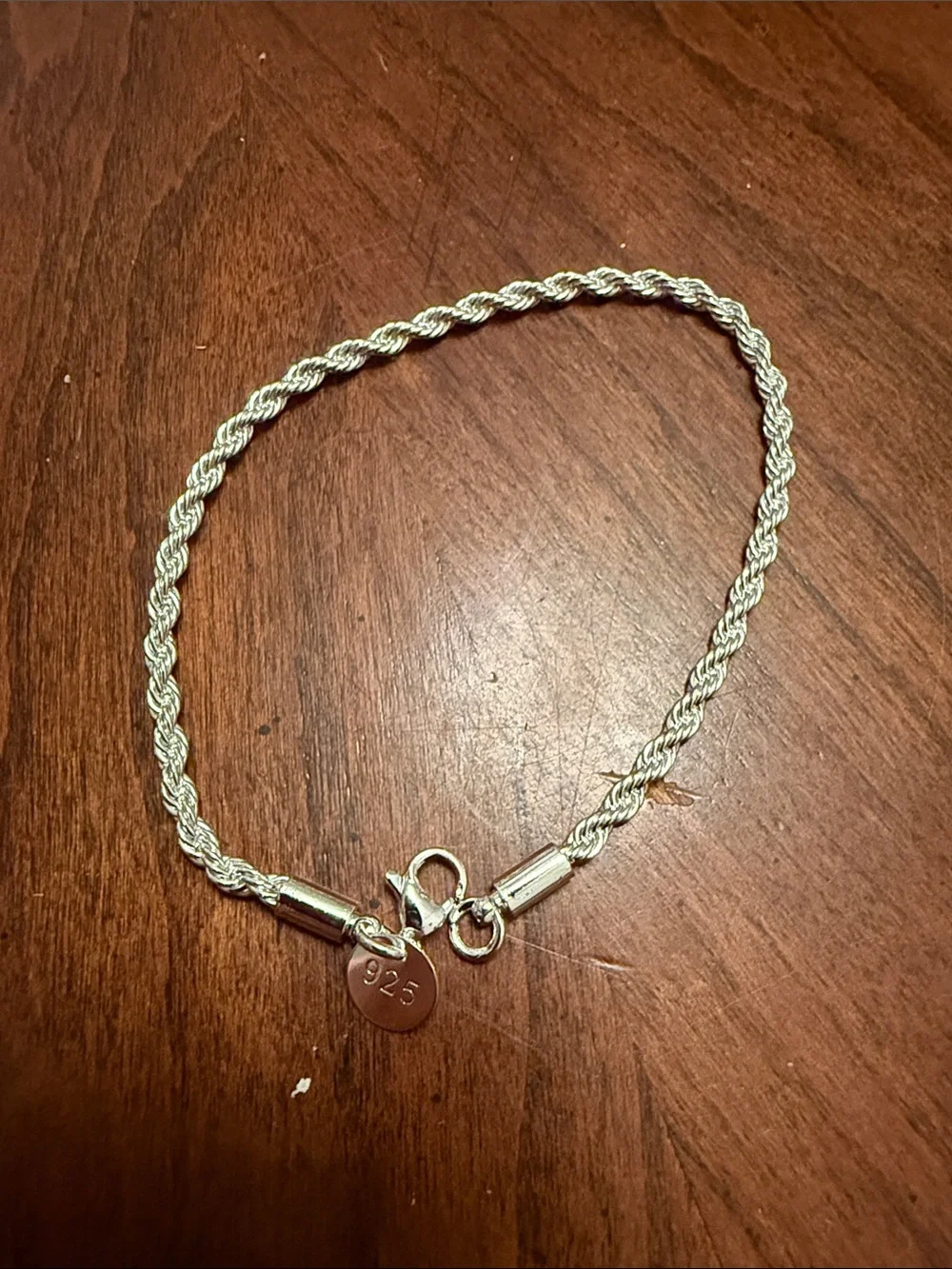 Sterling Silver Rope Chain Bracelet - 925 Marked